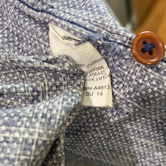 J.Crew Textured Blued Buttoned Down Mens Shirt A4813 Cotton - Picture 8 of 9